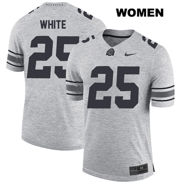 Ohio State Buckeyes Women's Brendon White #25 Gray Authentic Nike College NCAA Stitched Football Jersey JW19Q01GO